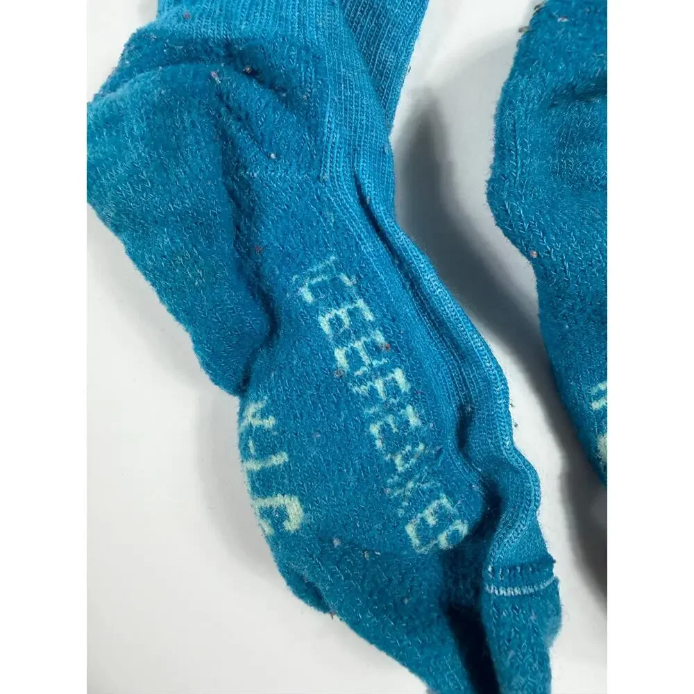Icebreaker Kids Merino Wool Striped Crew Socks Blue Size Large shoe 12.5-1
